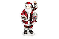 Новогодняя фигура Санта с фонариком 80см, цвет - красный, керамика, 1шт. (820-135)