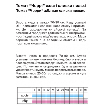 Томат "Черрі" жовті сливки низькі, 0,2 г, фото 2