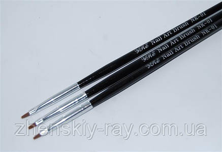 Набір пензлів для малювання Yre Nail Art Brush NK-01, 3 шт., фото 2