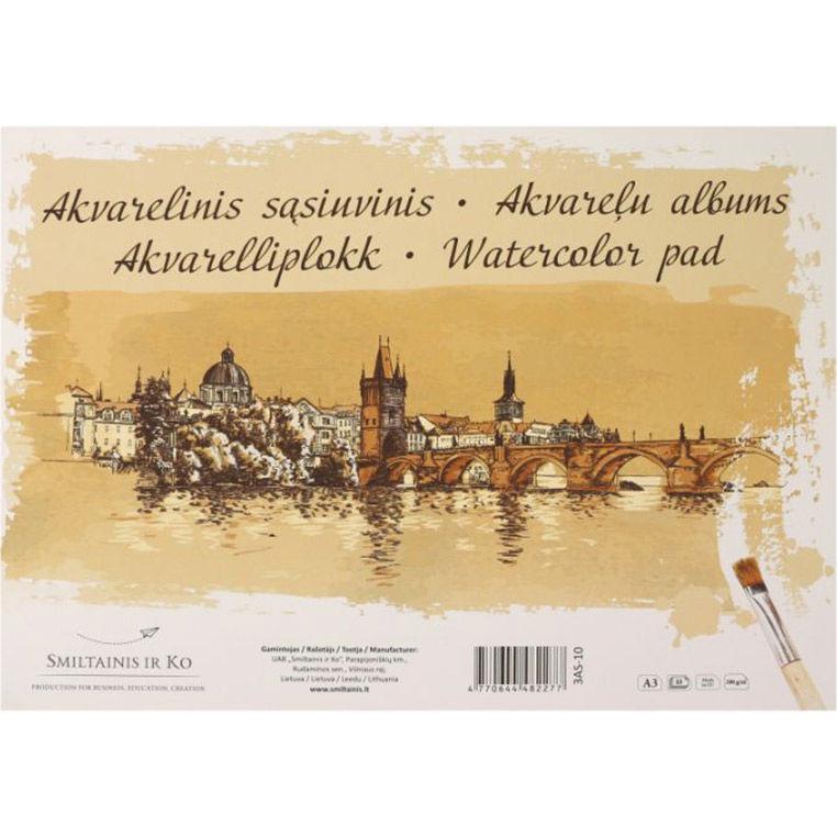 Папір-склейка для акварелі Smiltainis Gold А3 29,7*42см 200г/м 10арк 3AS-10, фото 1