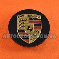 Колпачки заглушки на литые диски Porsche (64/48/14) 95B60150A черные глянец
