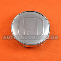 Колпачки заглушки на литые диски Honda (60/56/10) серебристые/хром лого