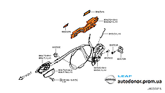 Механізм ручки дверей в зборі передній лівий Nissan Leaf ZE0 (10-12) 80611-1AA0A