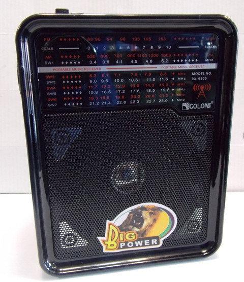 Радіоприймач портативна колонка GOLON RX-9100 MP3 плеєр з ліхтарем