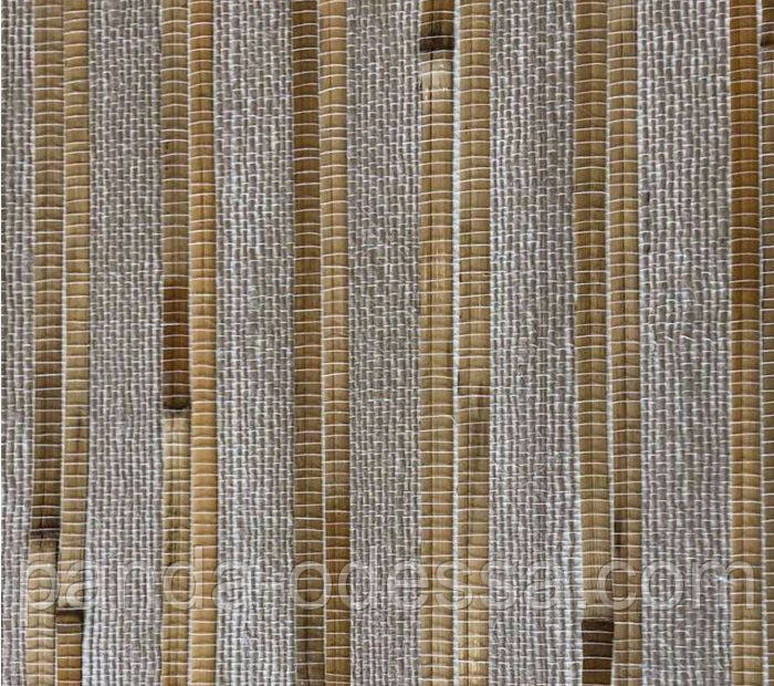 Натуральні шпалери з нитками, Тросник, бамбук/ світлий фон - фото 3 - id-p770768325