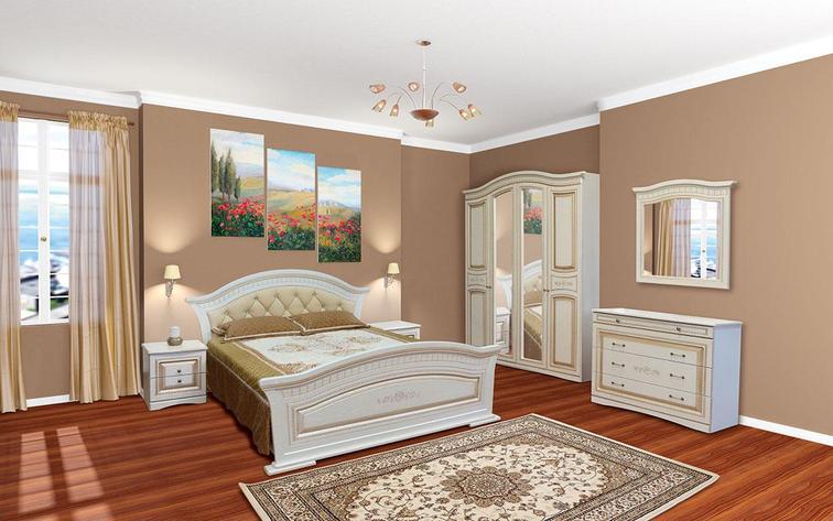 Ліжко двоспальне в класичному стилі Ніколь Svit mebliv 180х200 з м'яким узголів'ям