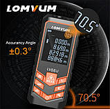 Дальномір електронна лазерна рулетка LOMVUM lv 66u (50м) з електронним рівнем, фото 4
