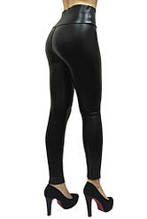 Шкіряні жіночі на флісі з високою талією ТМ CASTOM Арт.15121