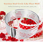 Форма-кольцо для нарезки коржей раздвижна для ровной нарезки торта  d=24-30см., h=8,5 см., фото 6