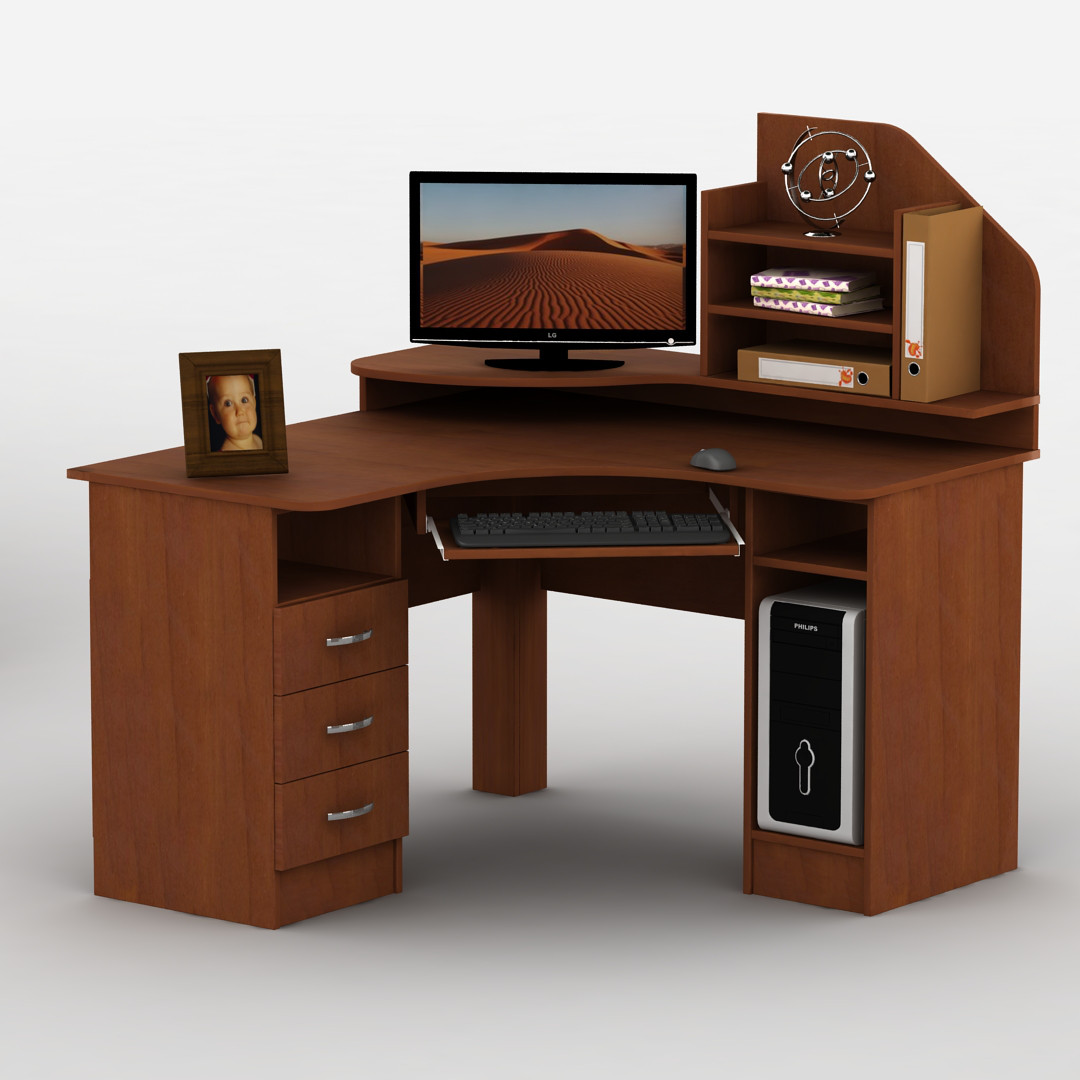 Стіл комп'ютерний кутовий 120х120х130 см. Тиса-20, (Класік+Бюджет), фото 1