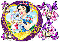 Печать вафельной (рисовой) или сахарной картинки принцесса Белоснежка на торт вафельная УЛЬТРАТОНКАЯ