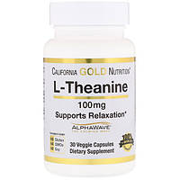 L-Теанин 100 мг 30 капс для мозга антидепрессанты California Gold Nutrition USA