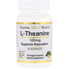 L-Теанін 100 мг 30 капс антидепресанти для мозку California Gold Nutrition USA