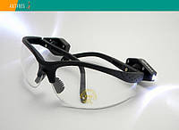 Тактические защитные очки Strelok STR-Flash прозрачные с LED-подсветкой регулируемые заушники