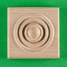 Дерев'яний декор для меблів. Розетки квадратні / Код Р17.
