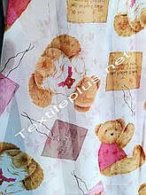 Тюль шифон із ведмедиками