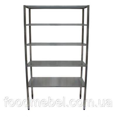 Стелаж виробничий на 5 полиць із неіржавкої сталі, фото 1