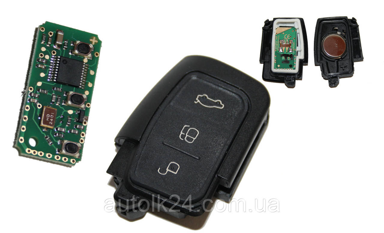 Пульт для викидного ключа Ford Mondeo, Focus, Fusion 3 кнопки 433MHz чип 4D 63 3M5T-15K601-AB