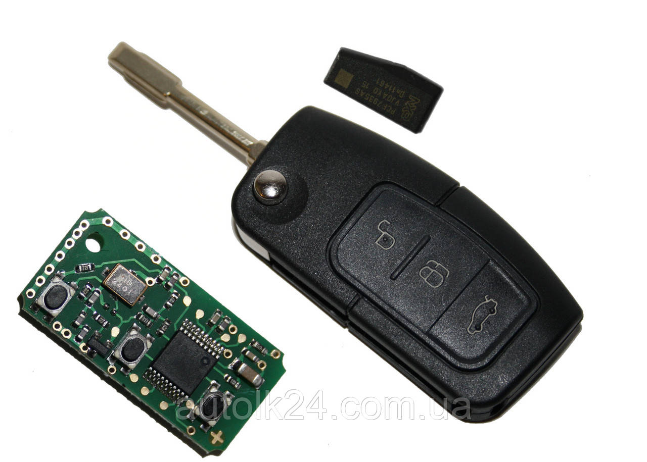 Ключ викидний Ford Focus Galaxy Kuga 3 кнопки 433MHz чип 4D 63