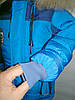 Зимова куртка синя на хлопчика 5,6,7,8,9 років натуральне хутро, фото 2
