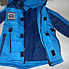 Зимова куртка синя на хлопчика 5,6,7,8,9 років натуральне хутро, фото 4