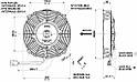 Вентилятор Spal 24V, штовхає, VA14-BP7/C 34S, фото 2