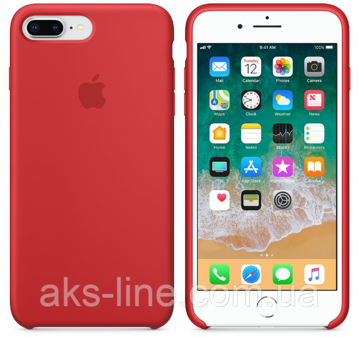 Чехол для iPhone 7 Plus /8 Plus Silicone Case бампер (Red) - фото 1 - id-p582222190