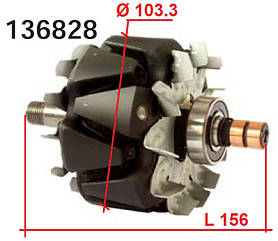 Якорь ротор генератора OPEL Astra Calibra Corsa Frontera Omega Tigra Vectra 1.4i 1.6i 1.8i 2.0 Alfa Romeo 1.9