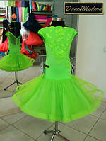 Платье для бальных танцев (бейсик). El.Green - fat из тканей фирм «Chrisanne» и «DSI» (Великобритания)