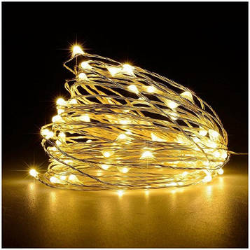 Світлодіодна гірлянда нитка крапля роси 4.5 м 50led батарейки