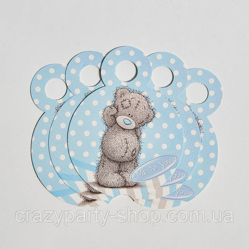 Медалька картонна зі стрічкою Ведмедик Тедді, фото 1
