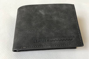 Практичний матовий чоловічий гаманець портмоне Leather, фото 2