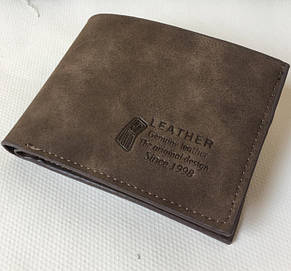 Практичний матовий чоловічий гаманець портмоне Leather, фото 2
