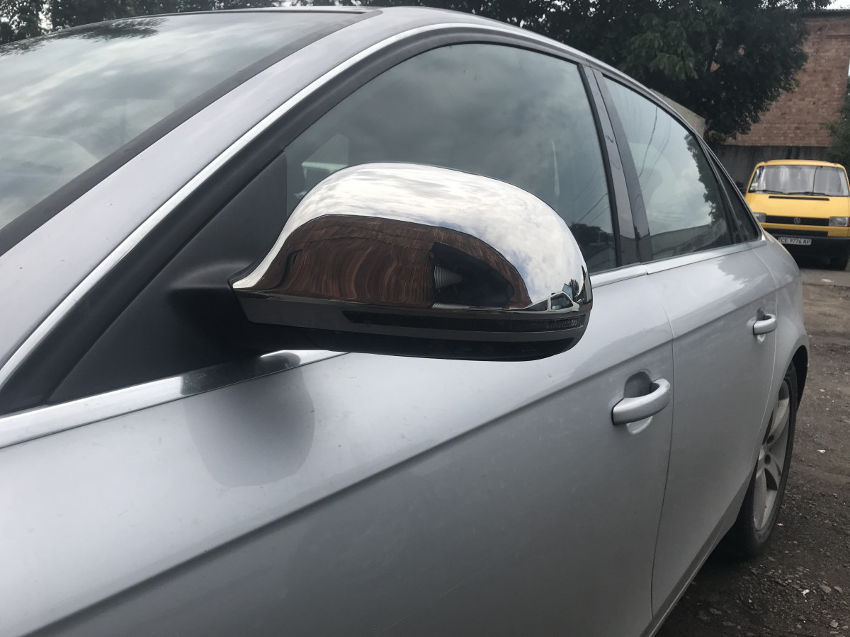 Накладки на дзеркала 2008-2012 (2 шт., нерж) - Audi A6 C6 2004-2011 рр., фото 1