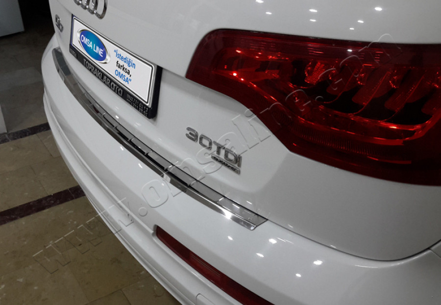 Накладка на задній бампер (нерж.) - Audi Q7 2005-2015 рр., фото 1