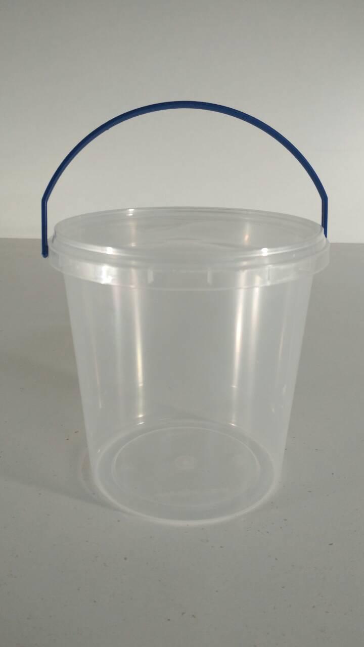 Відро кругле з кришкою 1,1 л прозоре (50 шт.)
