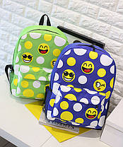 Шкільний тканинний рюкзак зі смайликами, фото 3