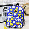 Шкільний тканинний рюкзак зі смайликами, фото 8