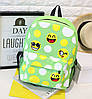 Шкільний тканинний рюкзак зі смайликами, фото 9
