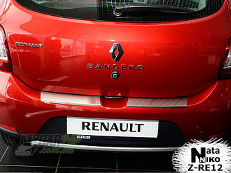Накладка на задній бампер з загином (Нотанико) - Renault Sandero 2013+ рр.