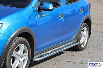 Бічні майданчики KB001 (нерж) - Renault Sandero 2013+ рр.