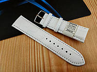 Кожаный ремешок для наручных часов - белый - "Nagata" 24 мм Spain