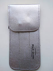 Чохол на 3 пінцета Black Queen з магнітною кнопкою, Срібло