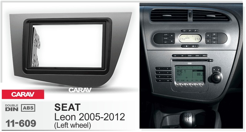 2-DIN перехідна рамка SEAT Leon, CARAV 11-609