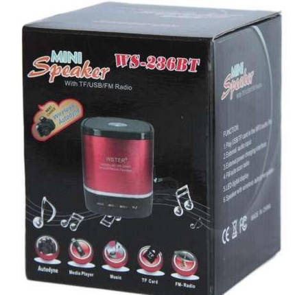 Портативна Bluetooth колонка WS-236-BT переносний динамік, фото 2