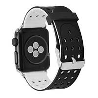 Двухсторонний ремешок с перфорацией Primo для Apple Watch 38mm / 40mm / 41mm - Black&White