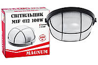 Светильник ЖКХ 100Вт круг с решеткой Черный IP54 под ЛЕД лампу, MAGNUM, MIF012