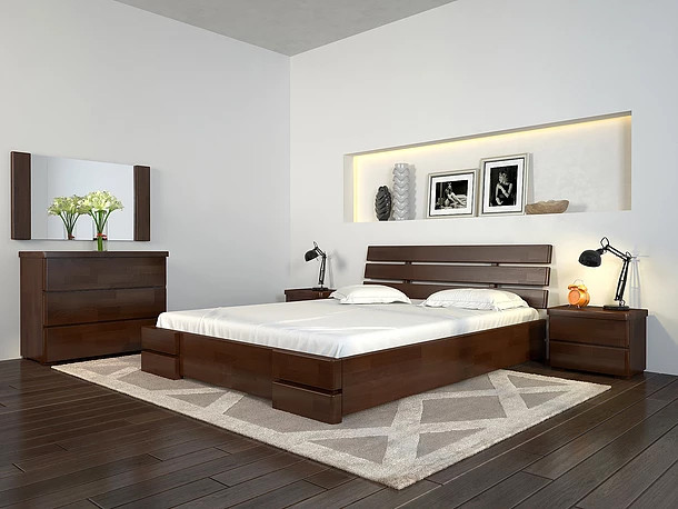 Ліжко дерев'яне "Далі Люкс" (7 кольорів)