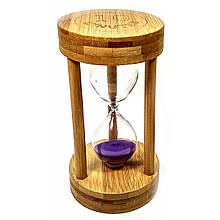 Пісочний годинник на 10 хвилин дерев'яні фіолетовий пісок