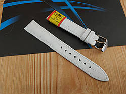 Шкіряний ремінець для наручних годинників — білий — "Modeno" 18 мм 